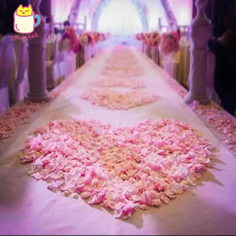 [YPU] 1000 ชิ้นประดิษฐ์Fakenequin Rose Petalsสีสันจําลองผ้าไหมRose Petalสําหรับวันวาเลนไทน์งานแต่งงา