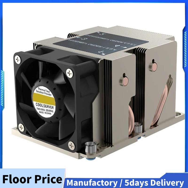 LGA3647-2U-R83 Cooler 240W สําหรับ Lga 3647 แคบประเภทหม้อน้ํา 2u ความร้อน 4 ท่อความร้อนด้านข้าง Blow