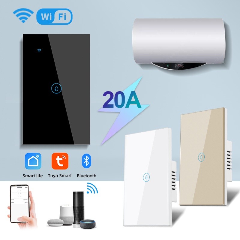 20A เครื่องทําน้ําอุ่น samart switch เข้ากันได้กับ Amazon Alexa/Google Home/Tmall Wizard (Tmall Wiza
