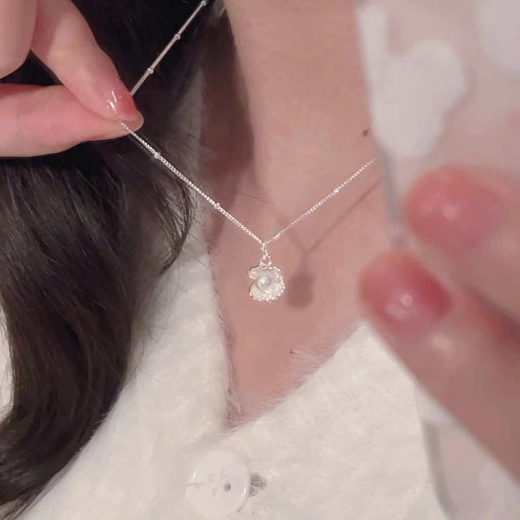 [ฟรีกล่องของขวัญ] สร้อยคอจี้มุกเปลือกหอย สไตล์มินิมอล เรียบหรูดูแพง ลุคคุณหนู ของขวัญวาเลนไทน์ ของขวัญให้แฟน