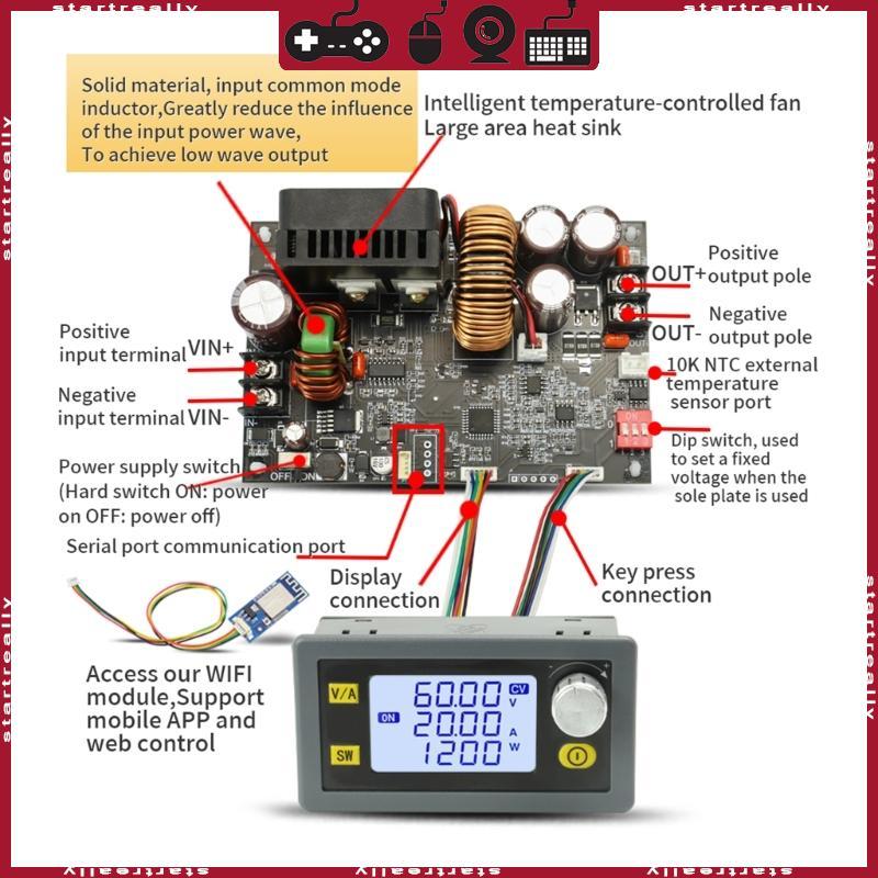 ST Electronics DC-DC XY6020L โมดูลปรับสเต็ปดาวน์ 6-70V ถึง 0-60V 20A