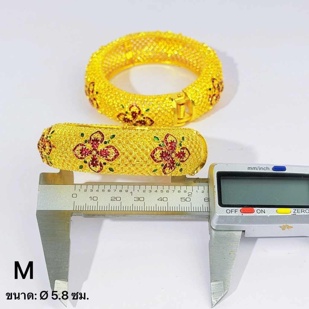กำไลลงยาศิลป์ไทย ลายดอกไม้ประณีต สีงดงาม งานฝีมือคุณภาพระดับงานพิธี