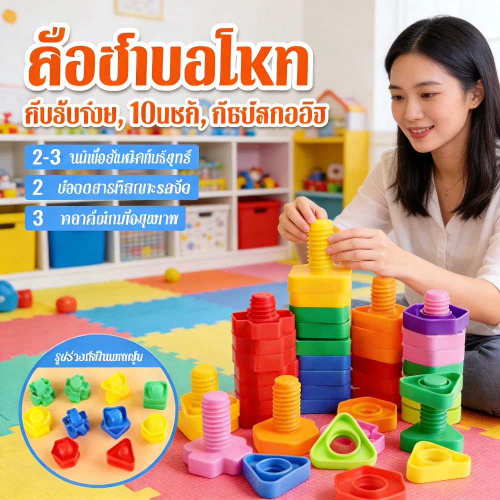 บล็อกพลาสติกมอนเตสซอรี่สำหรับเด็ก