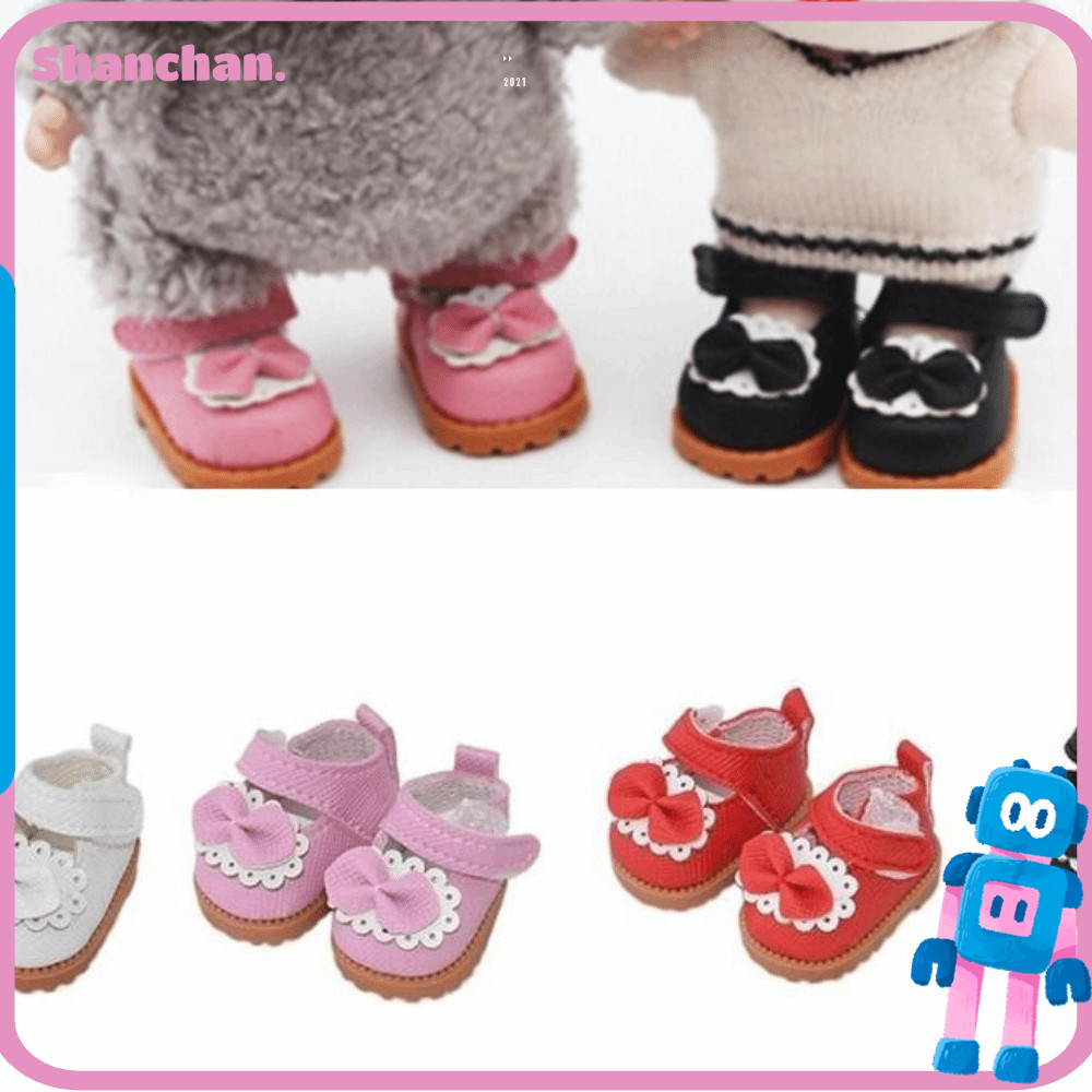 Shanchan รองเท้าลําลอง รองเท้าหนัง ผ้าฝ้าย ขนาด 10 ซม. 3.6*2.1*2.4 ซม. สําหรับตุ๊กตา DIY 17CM LABUBU