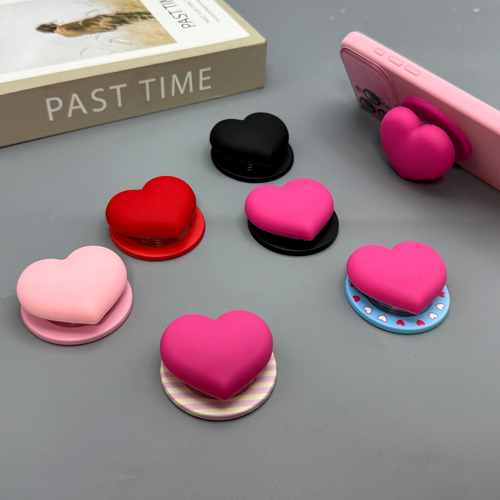 น่ารักหวาน 3D Love Heart แม่เหล็กผู้ถือโทรศัพท์ Griptok สนับสนุนสําหรับ iPhone Samsung กรณี Grip Tok ซ็อกเก็ตสําหรับสาวของขวัญ