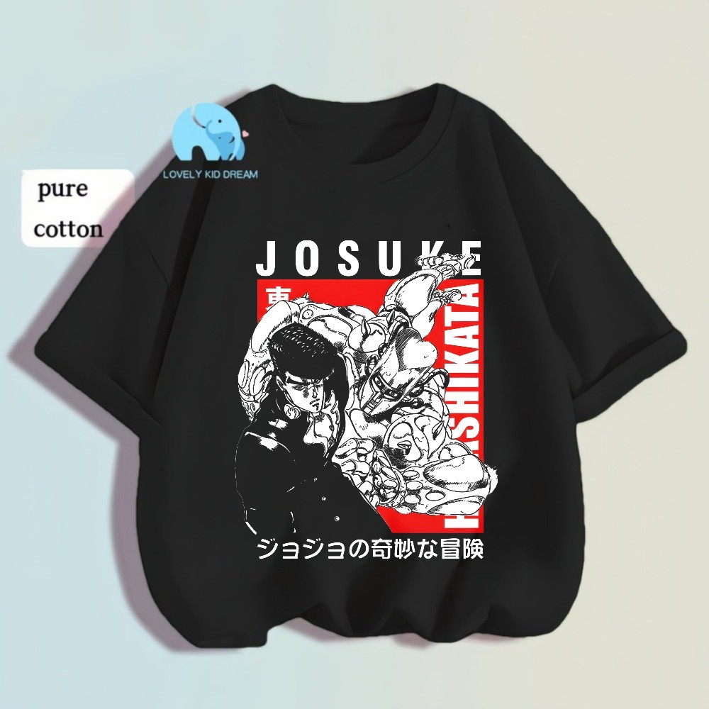Josuke Higashikata การ์ตูนพิมพ์ TShirt สําหรับเด็ก TShirt Budak Lelaki ผ้าฝ้าย 100%