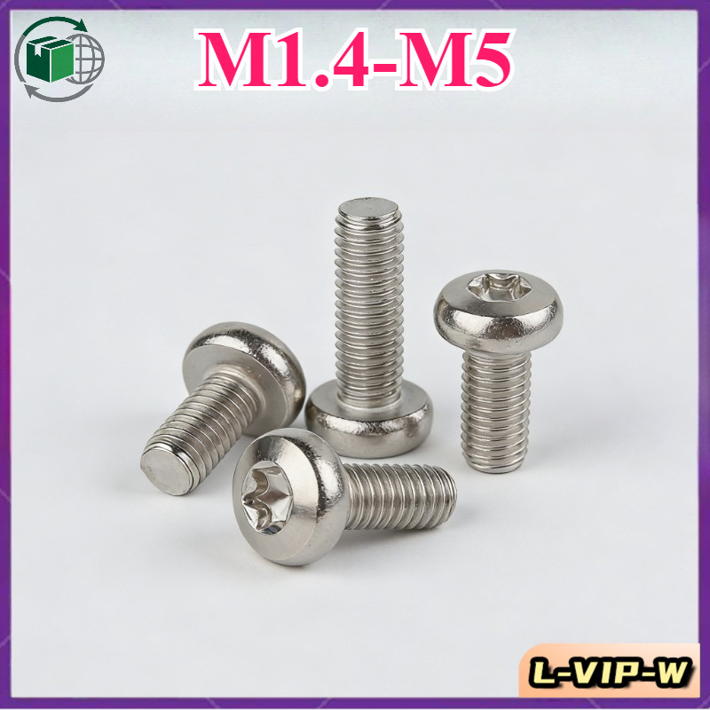 น็อต สกรู หัวกลม P ช่องขัน ดาว ท็อกซ์  เกลียวมิล สแตนเลส 304 Pan Head Torx Machine SUS304/ M1.4M1.6M