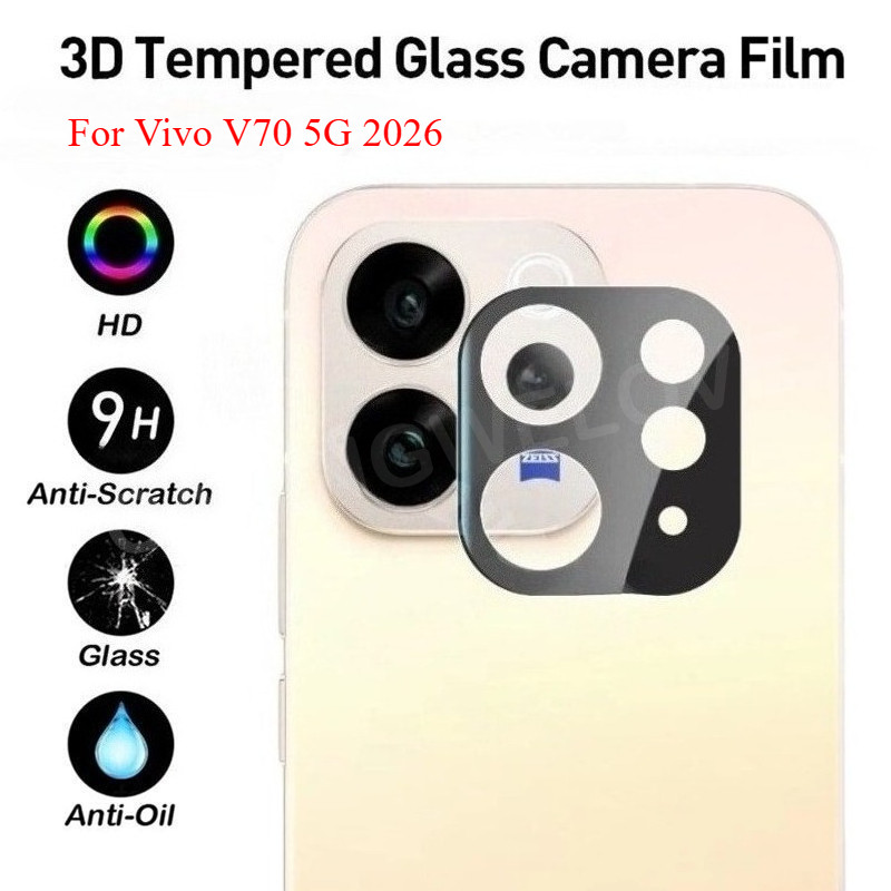 3 ชิ้น 3D ฟิล์มเลนส์กล้องสําหรับ Vivo V70 5G V70 Lite Elite FE 5G 4G 2026 คลุมทั้งหมดป้องกันเลนส์ HD ด้านหลังกระจกนิรภัยป้องกันฟิล์ม