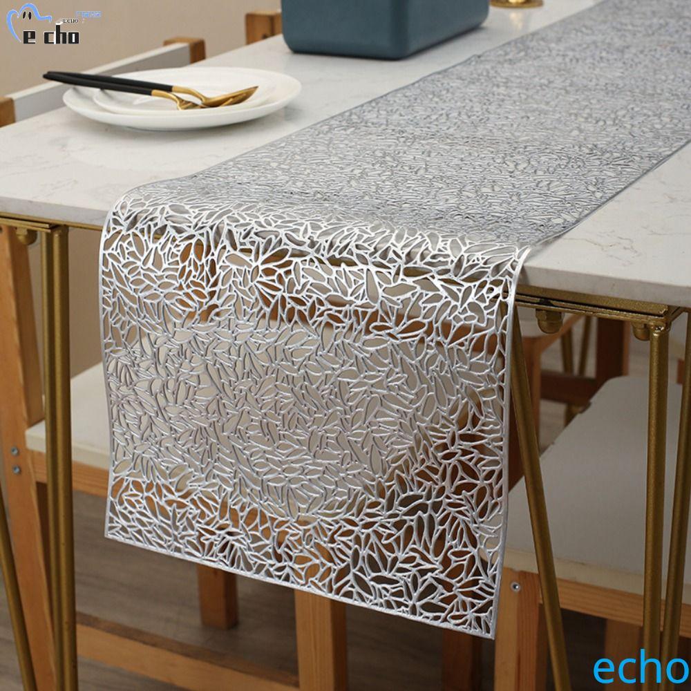 PIVOT Hollow Table Runner, PVC Anti-stain Table Cover, Modern Party Supply 150 ซม.ผ้าปูโต๊ะสี่เหลี่ย