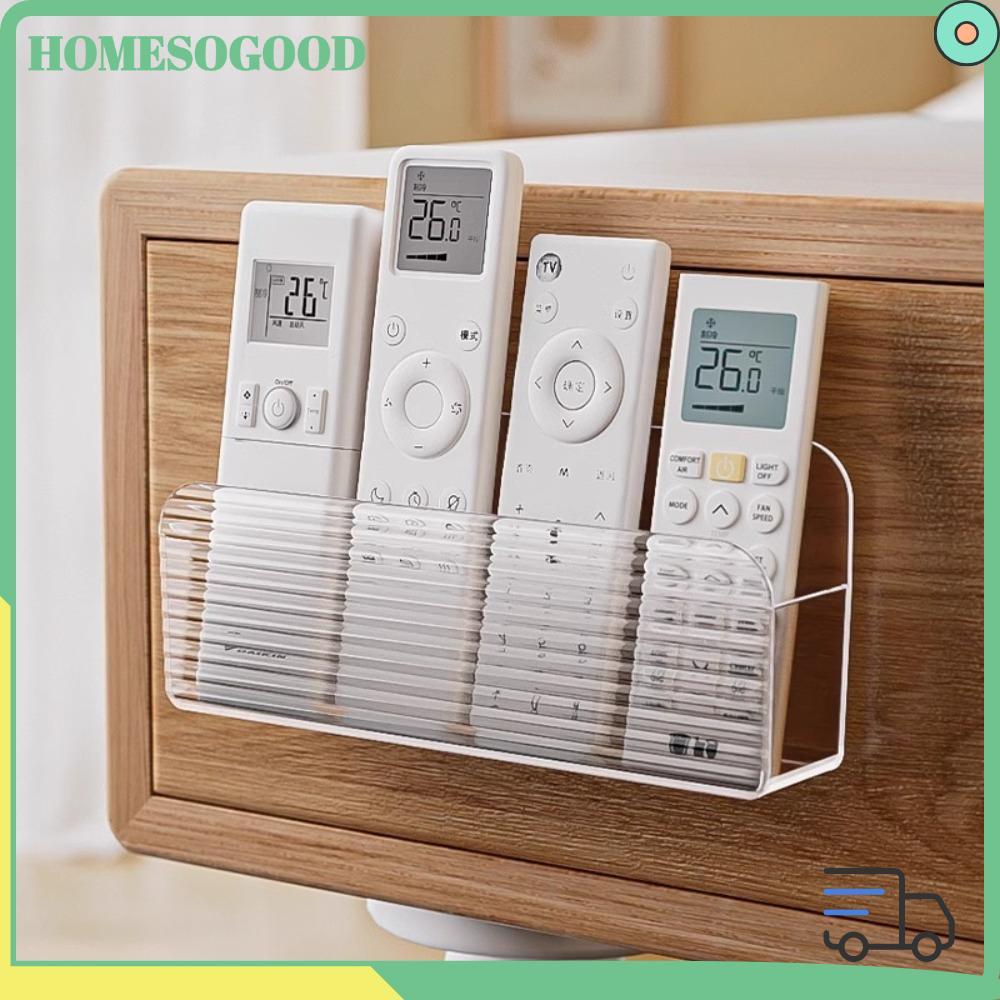HOMESOGOOD โฮมโซดี ชั้นเก็บของมือถือในบ้านกล่องเก็บของรีโมทคอนโทรลแบบใสแบบไม่มีหมัดชั้นวางของอะคริลิคติดผนังมัลติฟังก์ชั่น