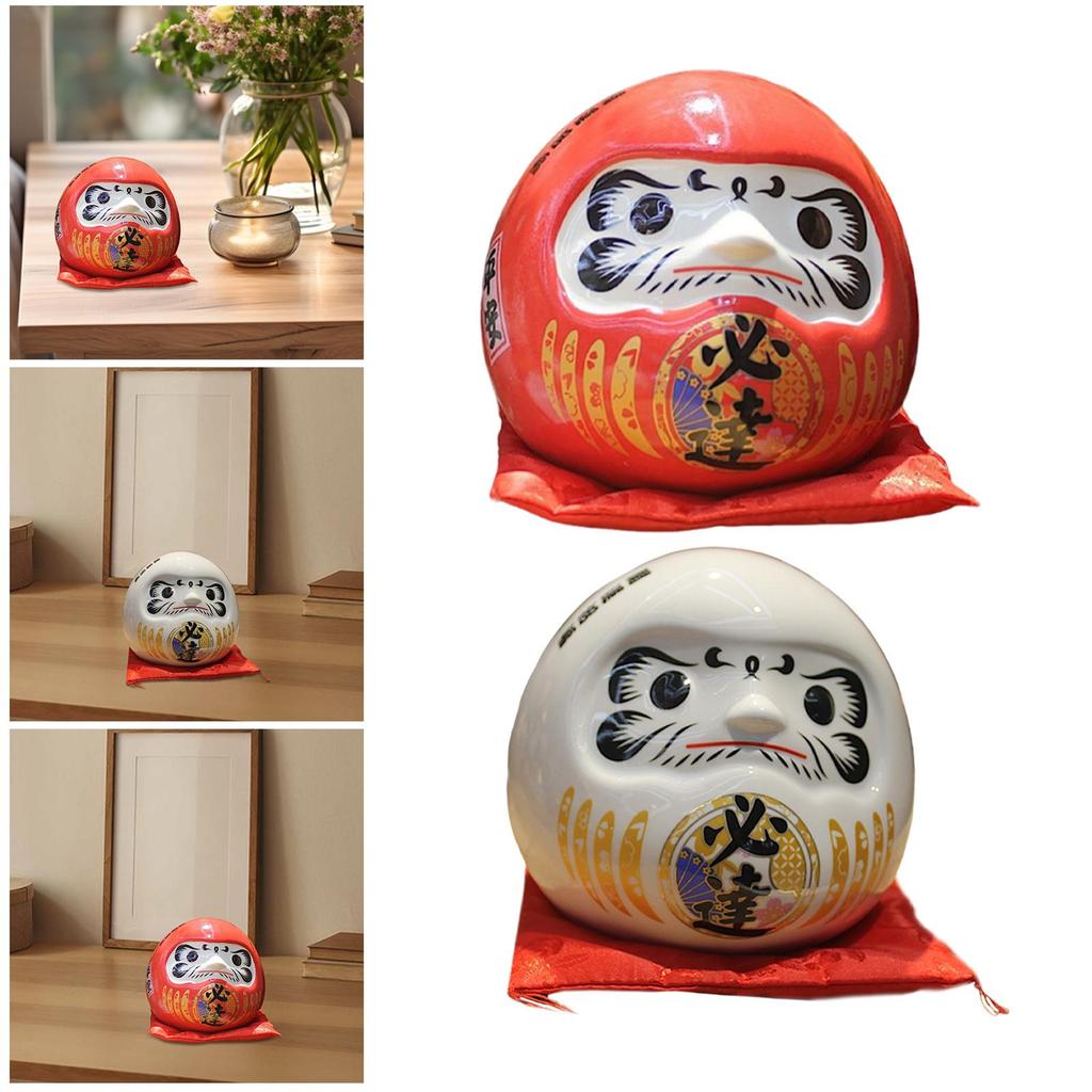 Ioensy Ceramic Daruma Doll Saving Pot Piggy Bank สําหรับตู้สํานักงานร้านอาหาร
