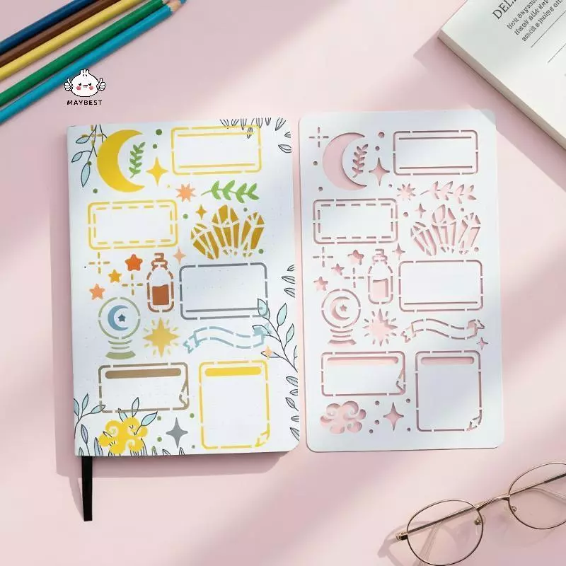 {maybest} 15 ชิ้นไดอารี่วาดแม่แบบReusable Bullet StencilsสําหรับภาพวาดDIY Scrapbookingไดอารี่สมุดภาพวารสารเครื่องเขียนของขวัญ {TH}