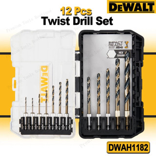 DEWALT DWAH1182 ชุดดอกสว่านโลหะ 12 ชิ้น สีดําและทอง IMPACT R…