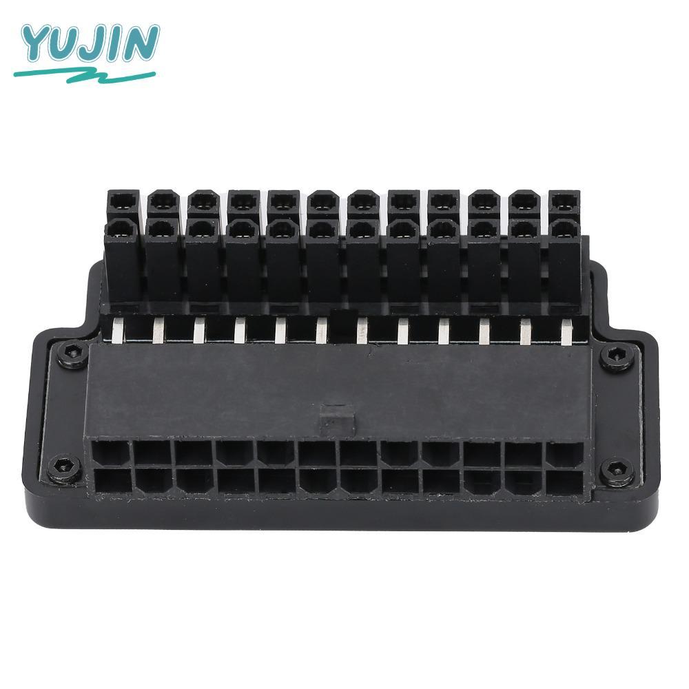 YUJIN Power Adapter, Female To Male Low Profile ATX 24Pin Adapter, ทนทาน 90 องศา PSU Power Supply Ad