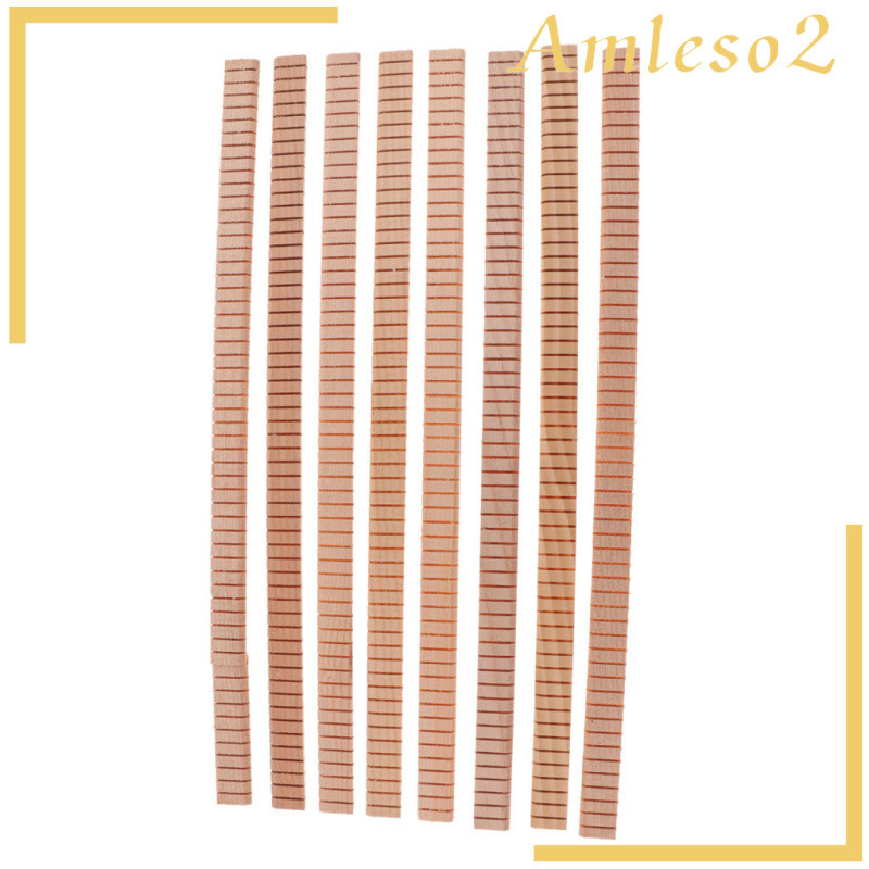[Amleso2] 8 ชิ้น Spruce Guitar Binding Purfling Strip Edge Guitar Inlay Parts