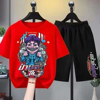 【จัดส่งจากประเทศไทย】 เซ็ตชุดเด็ก เสื้อ+กางเกง ชุดสองชิ้น เสื้อยืดเด็ก คอตตอน เสื้อยืดเด็ก คอตตอน ชุดสูทเด็กผู้ชาย ชุดลำล