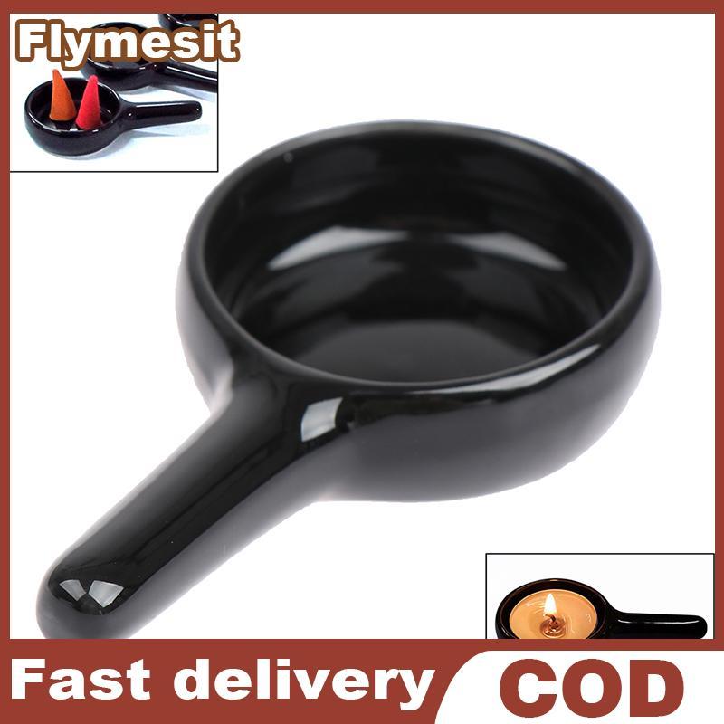 Flymesit เซรามิค Aroma Burner Burner Aromatherapy เชิงเทียน EN