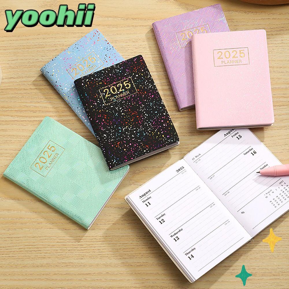 YOOHII 2025 Agenda Book, A7 Laser 2025 Planner Notebook, Portable with Calendar Mini To Do List Dail