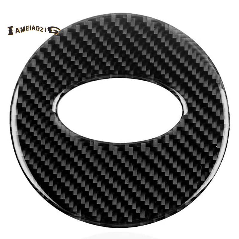 [คุณภาพ T]สําหรับ BRZ 86 2013-2017 คาร์บอนจริง Fibre พวงมาลัยรถศูนย์ฝาครอบสติกเกอร์ Trim อุปกรณ์เสริ