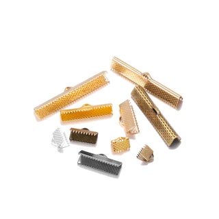 50ชิ้น ตัวปิดจบสายริบบิ้น 6-40mm สําหรับ DIY ทําสร้อยคอ สร้อยข้อมือสายหนัง เครื่องประดับ คุณภาพดี แข็งแรง
