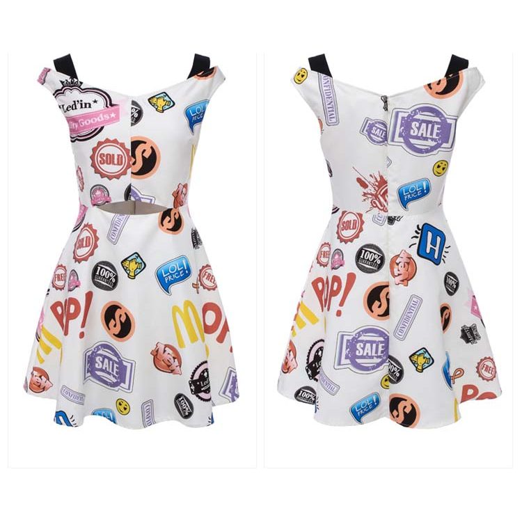 Le Series เสื้อผ้าผู้หญิงตัดป้ายชุด Strapless เวอร์ชั่นเกาหลีกระโปรงเอวสูงกระโปรงพิมพ์ 53214/M2-7