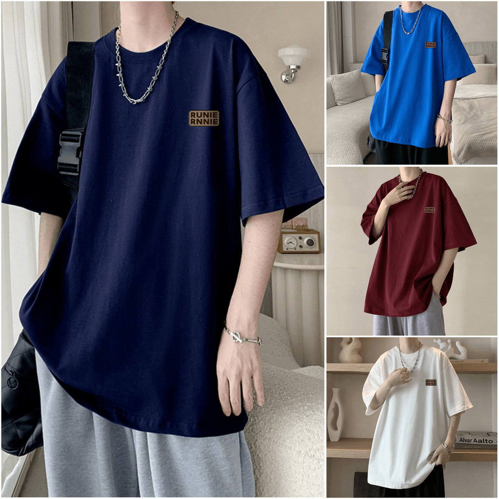 ม-6เอ็กแอล พลัสขนาดผู้ชายฤดูร้อนแขนสั้นเสื้อยืดผู้ชายผ้าฝ้ายแท้แขนสั้นเสื้อยืดสไตล์อเมริกันครึ่งแขนลําลองคอกลมด้านบน กม