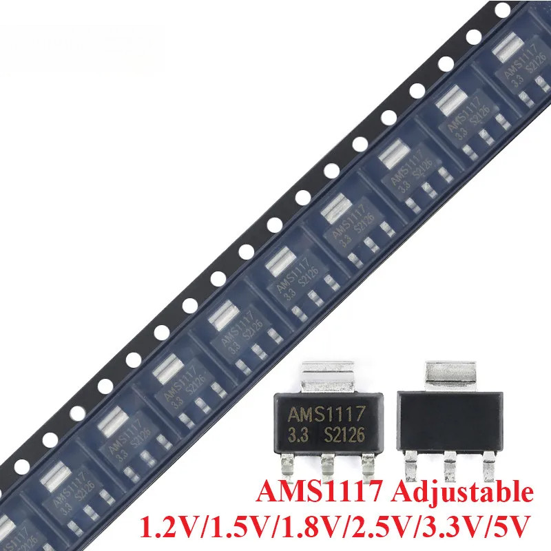 10 ชิ้น/ล็อต AMS1117 series AMS1117-3.3V AMS1117-ADJ AMS1117-1.8V AMS1117-1.2V AMS1117-5.0V AMS1117-