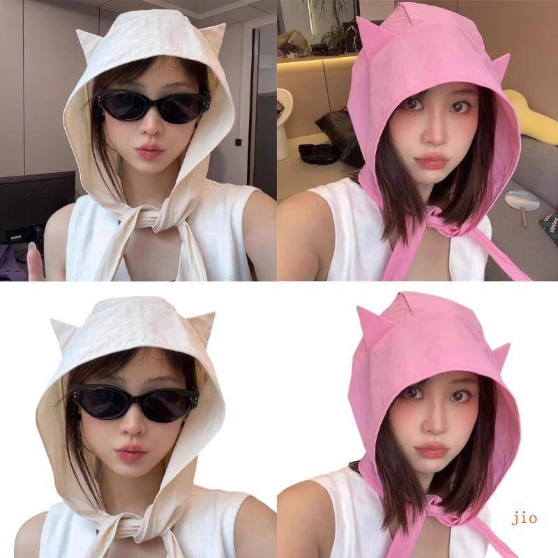 Jio Trend Devil Themed Sun Hat Unisex Devil Horns Hat Camping Hiking Travel Hat