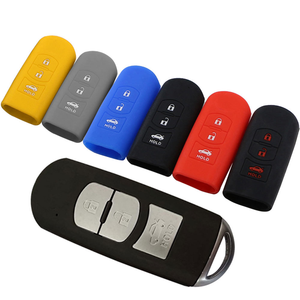 ซิลิโคนกุญแจรถสําหรับ Mazda 2 3 5 6 8 Atenza CX5 CX-7 CX7 CX-9 CX9 MX-5 MX5 Remote Key Shell Fob Pro