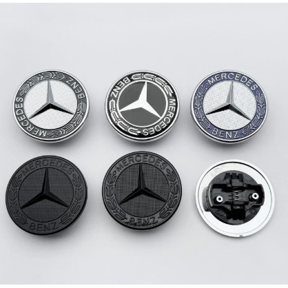57 มม.รถด้านหน้า Star Hood Emblem Cover Bdage Bonnet โลโก้สําหรับ Mercedes Benz W203 W204 W212 W213 W222 W221 CES Class
