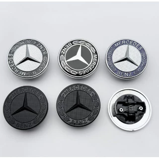 57 มม.รถด้านหน้า Star Hood Emblem Cover Bdage Bonnet โลโก้สําหรับ Mercedes Benz W203 W204 W212 W213 W222 W221 CES Class