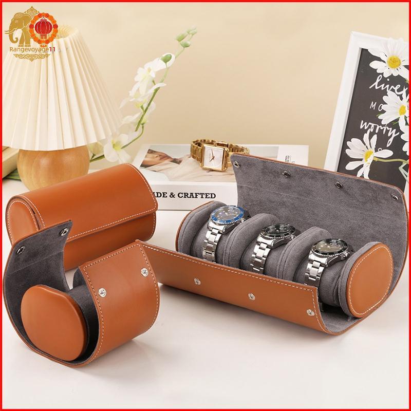 [RG1] กล่องนาฬิกา 1/2/3 ช่องนาฬิกาเดินทางกรณีจัดเก็บเครื่องประดับแสดงกรณีนาฬิกาม้วนกันน้ําหนัง PU Or