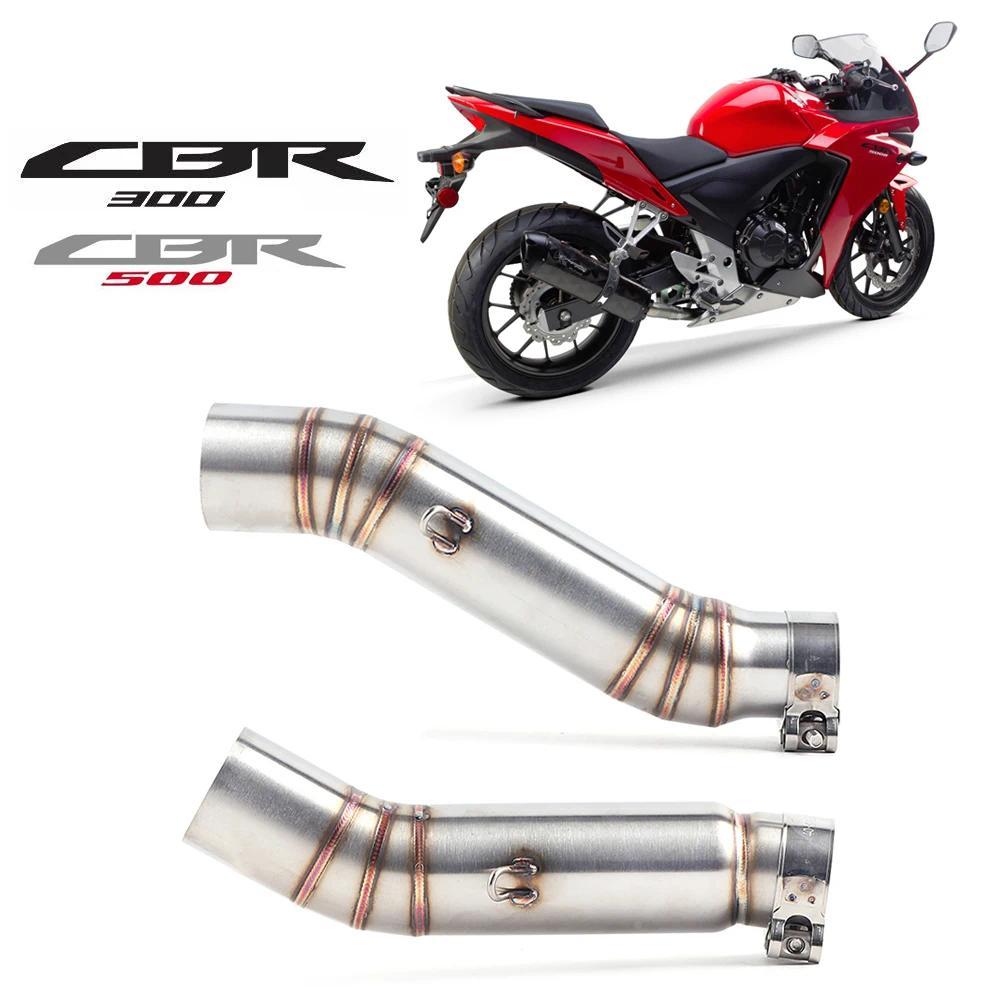 CBR 500 300 รถจักรยานยนต์ท่อไอเสียติดต่อท่อกลางสำหรับ HONDA CBR500R CBR 300 CBR300 2012 - 2015 ท่อไอ