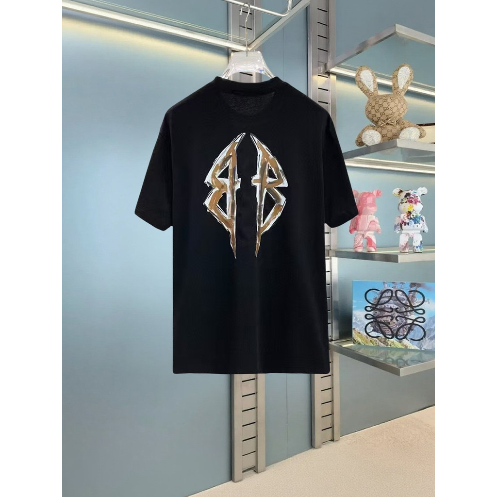 BALE & NICIA @ GA2026 ขนาดใหญ่ 6XL Star รอบคอแขนสั้นเสื้อยืดคู่สไตล์ผู้ชายทุกวัน Niche อินเทรนด์สบาย