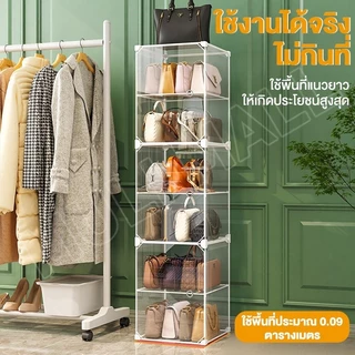 KAMAN ตู้ใส เก็บกระเป๋า กล่องโชว์กระเป๋า ชั้นวางของ กันฝุ่น กล่องเก็บของ COD
