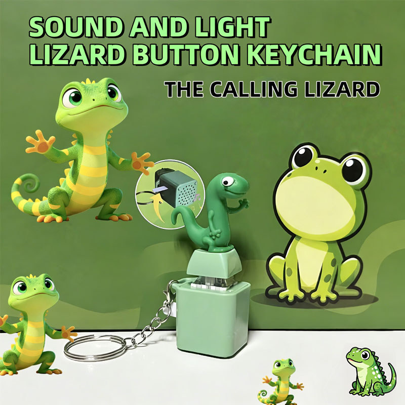 Hoppers Tom Lizard ของเล่นบรรเทาความเครียดแบบโต้ตอบพร้อมพวงกุญแจกดเสียงและแสง