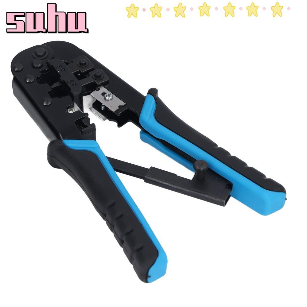 SUHUHD เครื่องมือจีบแบบแยกส่วน, เครื่องตัดและปอกสายไฟในตัว 6 in 1 RJ45 Crimp TOOL, All-in-One Cable 