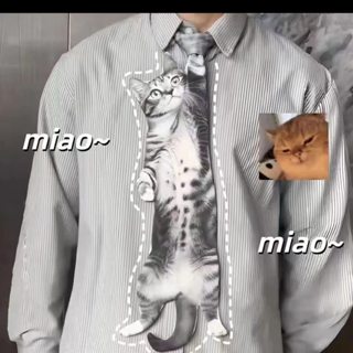 ผู้ชายสัตว์พิมพ์ซาตินผูกแมวผูกลูกแมวตลกรูปแบบพิมพ์ผ้าพันคอสํ…