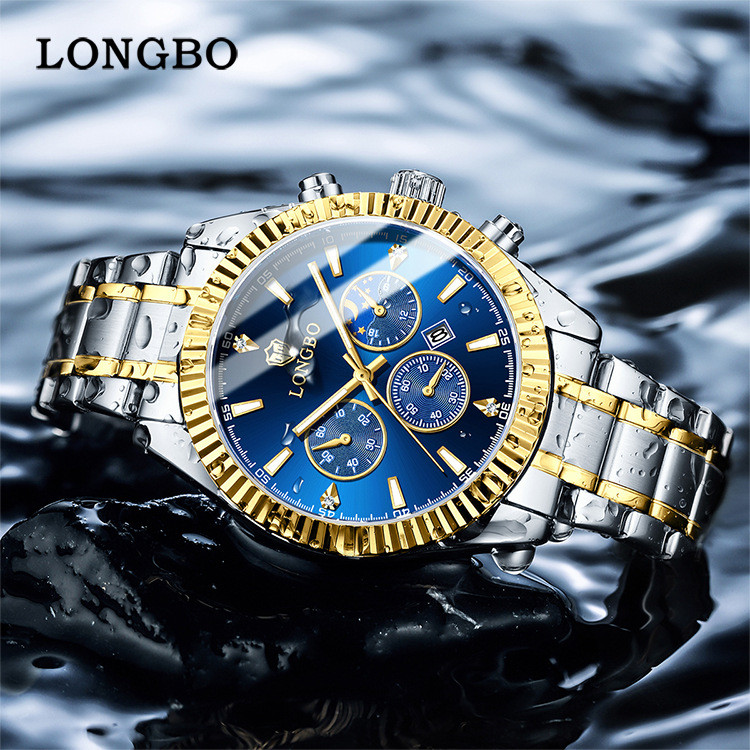 longbo Men's Quartz Watch Simple Casual Couple's Watch Waterproof Men's Wristwatch