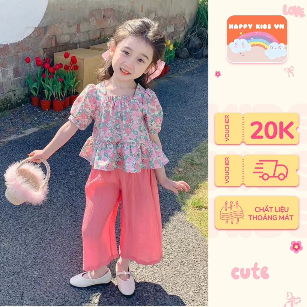 Lovely rose Set สําหรับเด็กผู้หญิงตั้งแต่ 8-45kg Happy Kids B02 พรีเมี่ยม