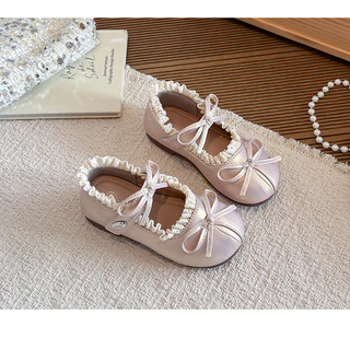 รองเท้าหนังลูกไม้ Bowknot สไตล์ Mary Jane สำหรับเด็กวัยหัดเดิน คลาสสิก_soft sole_สวมใส่ง่ายในโรงเรียนและใช้ในโอกาสต่างๆ