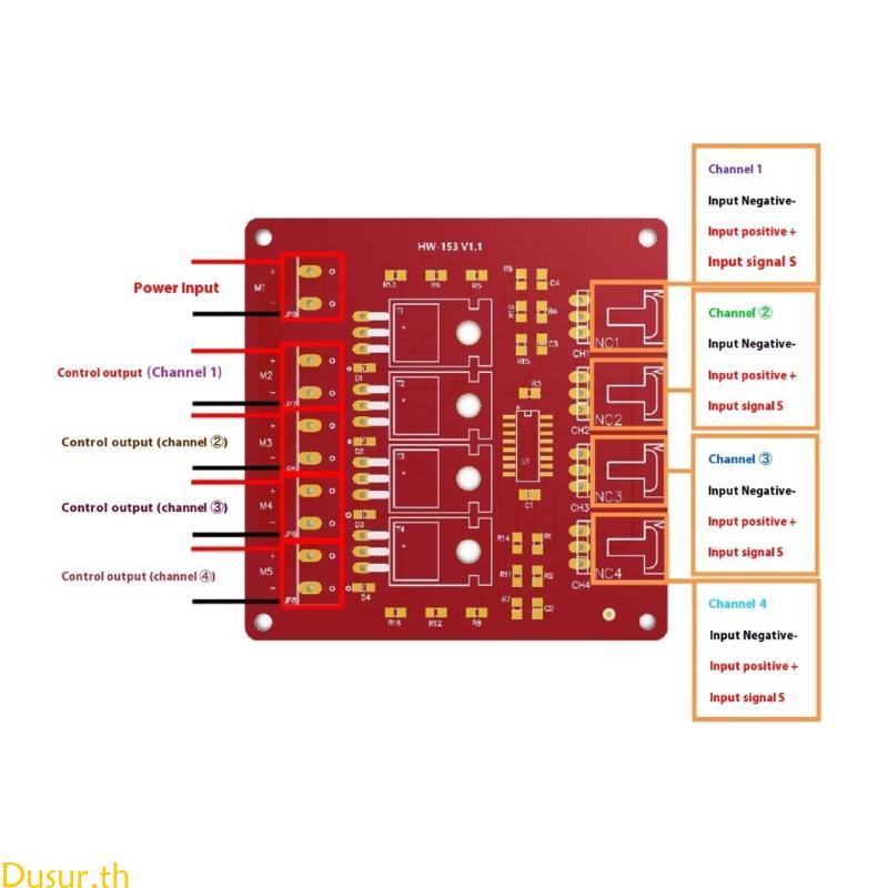 Dusur 4 Channel One Four Route MOSFET ปุ่ม IRF540 MOSFET Switching Module สําหรับ Isolated
