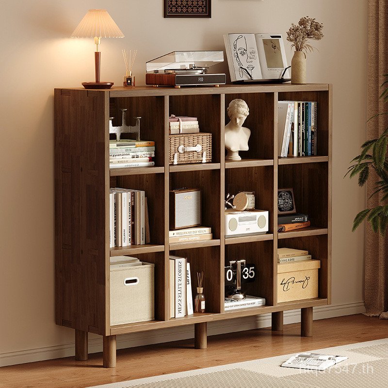 ตู้ ขัดแตะตู้ไม้เนื้อแข็งชั้นวางหนังสือการจัดเก็บห้องนั่งเล่นผนังสูงจากพื้นจรดเพดานตู้ครัวเรือนวัตถุ