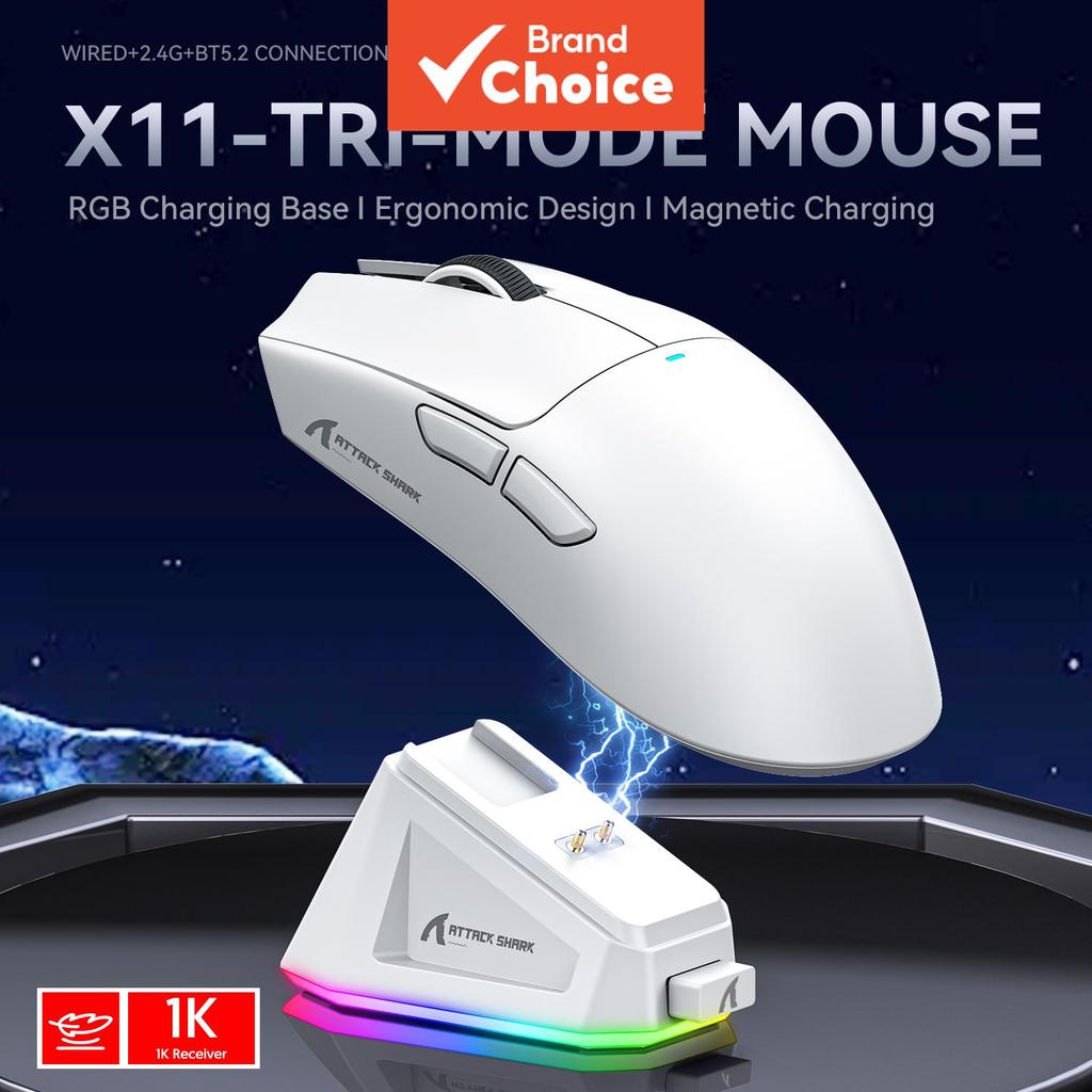 เมาส์เกมมิ่งไร้สาย Attack Shark X11, โหมด 3, PAW3311, 22000DPI, 400IPS, เมาส์เกมมิ่งสําหรับ PC