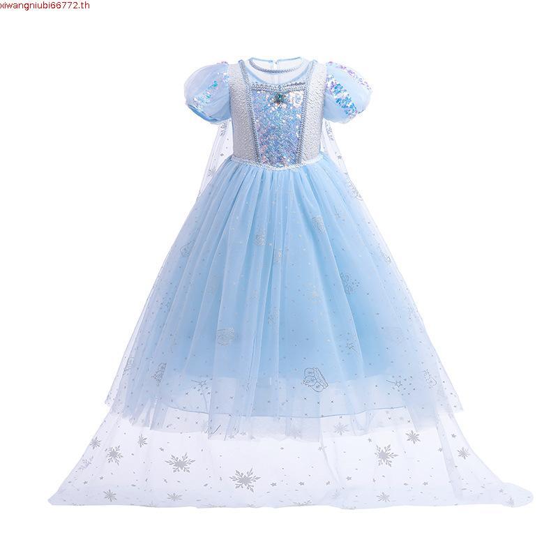 Mqatz ชุดเดรสยาว ชุดคอสเพลย์เจ้าหญิง แต่งเลื่อม ลูกไม้ สําหรับเด็กผู้หญิง อายุ 2-10 ปี ASMR068