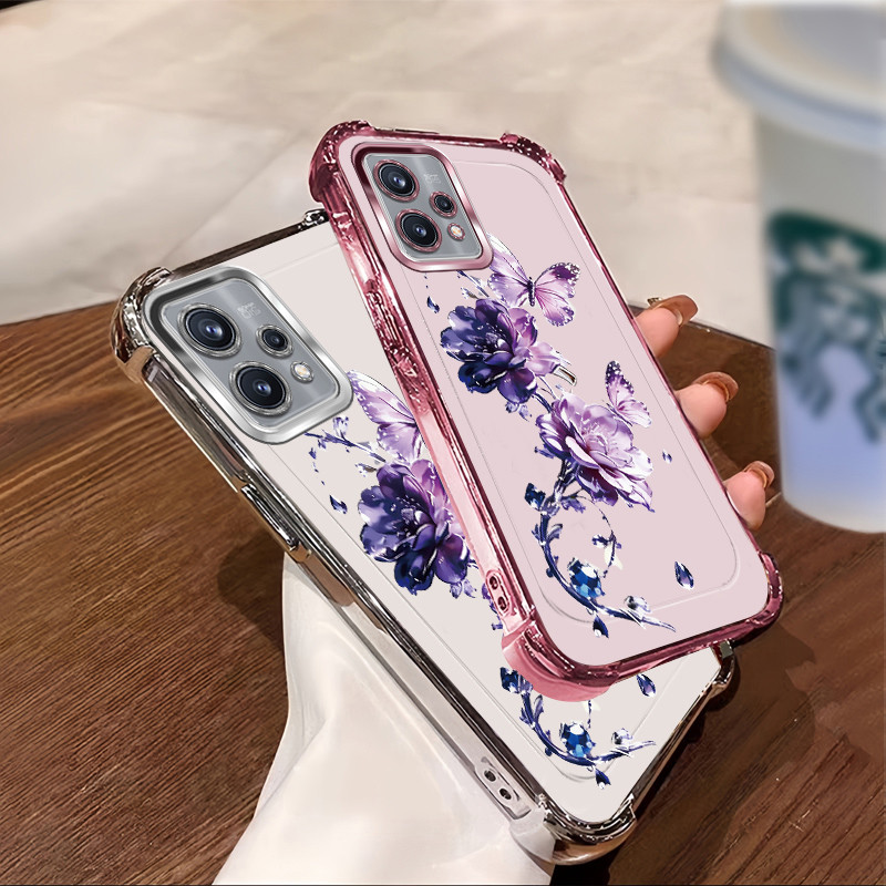 เหมาะสําหรับRealme 9i 9 pro plus V25 เคสโทรศัพท์กันกระแทกElectroplatedพร้อมสายคล้องTPU soft protecti