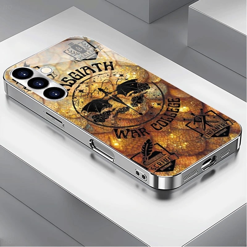 Fourth Wing art 08 หรูหราชุบกรอบแว่นตาสําหรับ Samsung Galaxy S22 S23 S24 S25 Ultra A22 A23 A25 A33 A