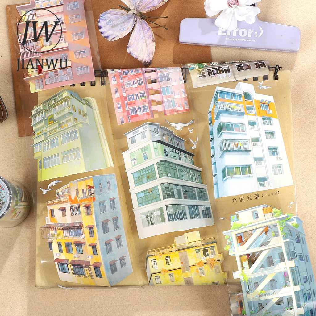 JIANWU 70 มม.* 5.2 ม.VINTAGE City High-rise Building ภูมิทัศน์วัสดุ Collage Scrapbooking PET เทป Creative Journal เครื่องเขียน ราคา ถูกที่สุด ดีลบีเคเค รูปภาพหลัก