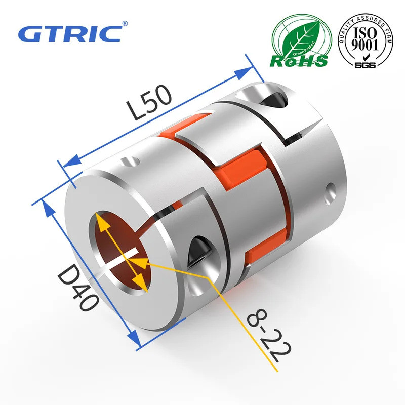 LY D40L50 3 Jaws Coupler อลูมิเนียมยืดหยุ่นพลัม Elasti ข้อต่อ CNC มอเตอร์ Encoder Connector 8/9/10/11/12/14/16/18/20/22 มม. LJIF