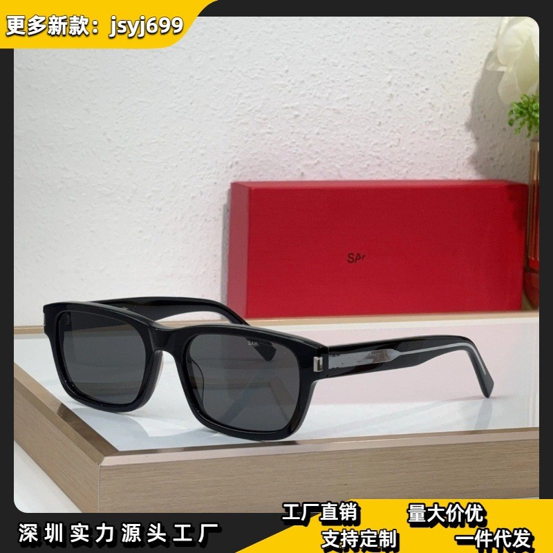 ใหม่ W Yang Shulin Retro Same Style Blogger แนะนําผู้หญิงสแควร์แว่นกันแดดกรอบใหญ่ SL 662 3b1